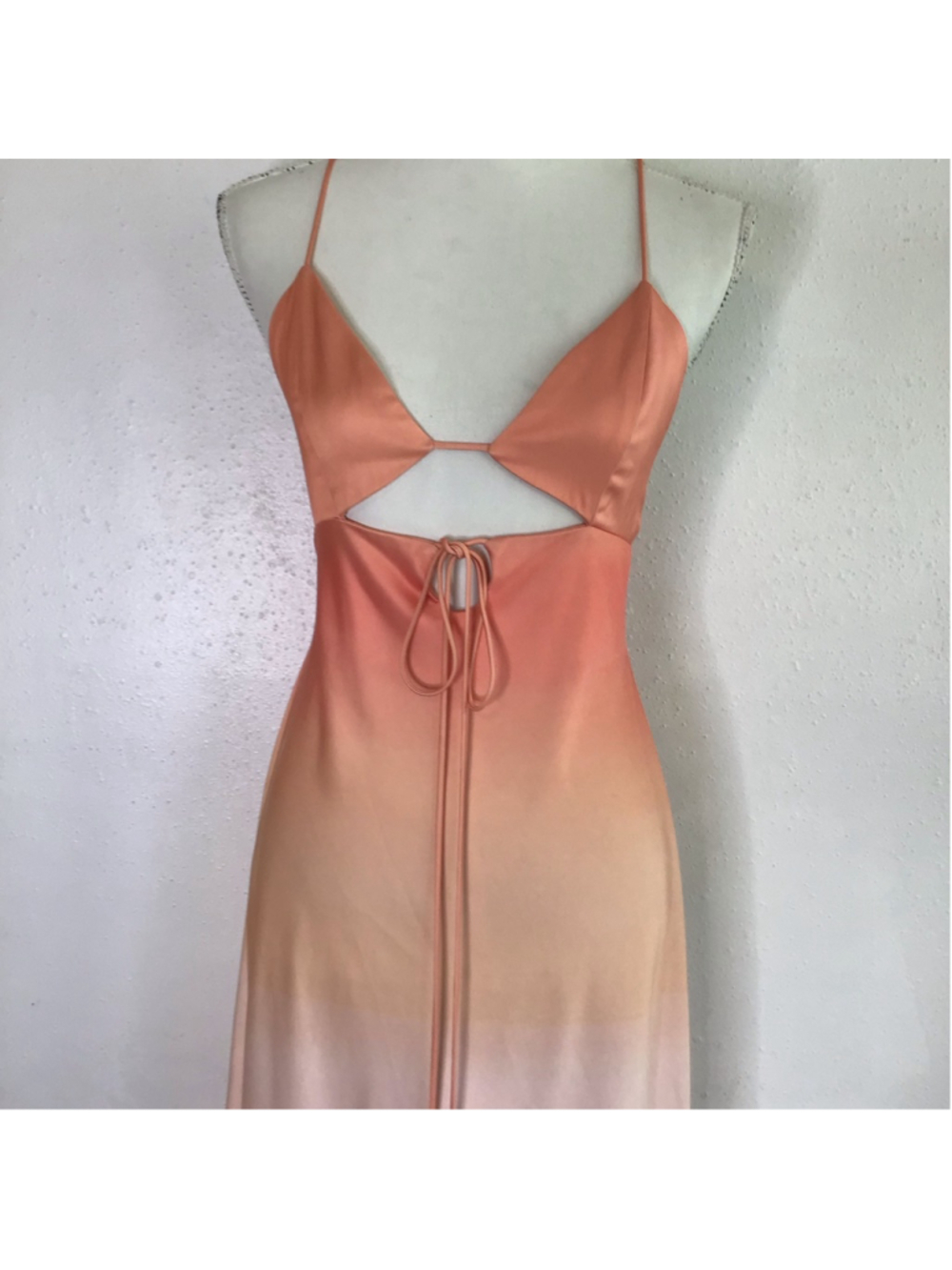 Significant Other Women Elegant Orange Blue Ombre Cutout Maxi Dress Size 8 - Picture 5 of 12